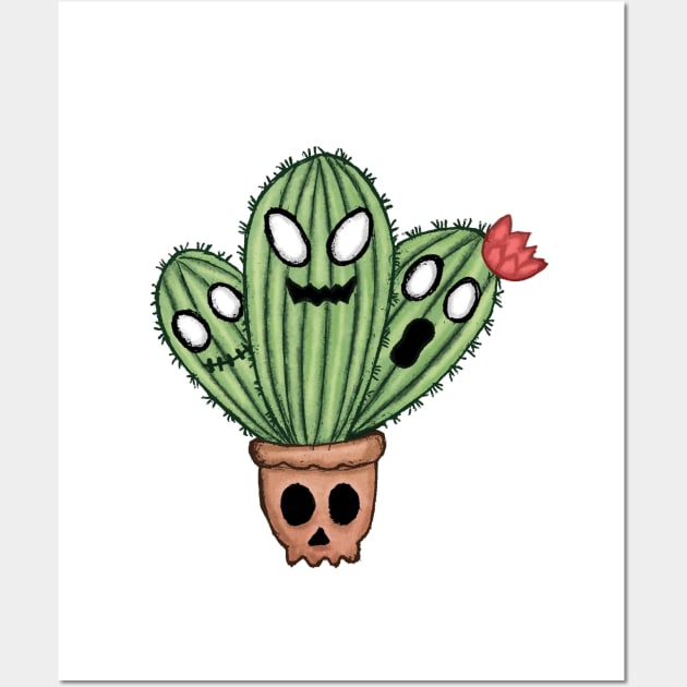 spooky halloween cactus Wall Art by pixspatter